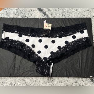 NWT Victoria’s Secret PINK Polka Dot Cotton & Lace Cheeky Panties Medium M 2013